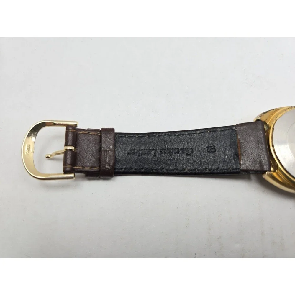 Vintage 1976 Timex Marlin Telephone Dial Day Date Hand Wind Gold Tone Mens Watch